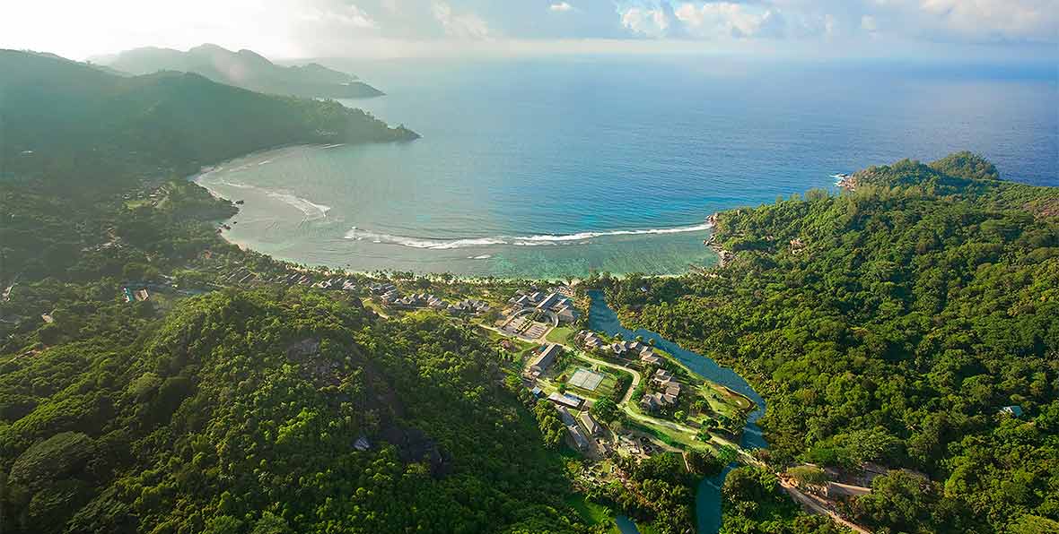 vista aerea Kempinski Seychelles