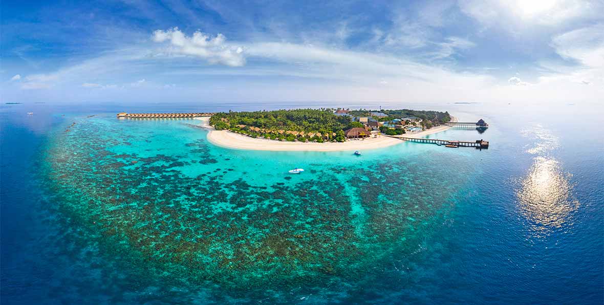 el Reethi Faaru Resort visto por un drone