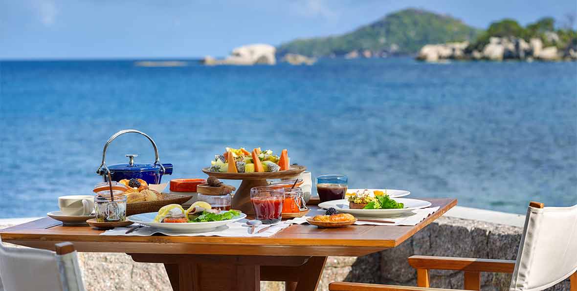 comida privada en Six Senses Seychelles