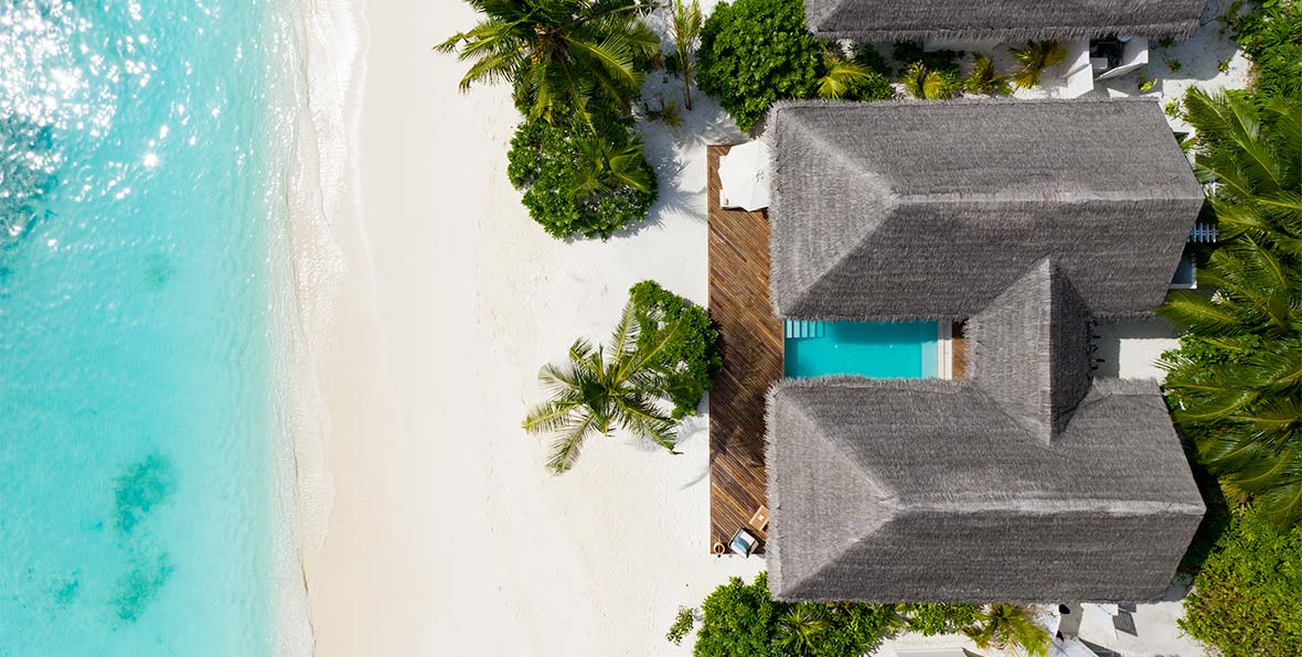 una beach villa del Baglioni Resort Maldives