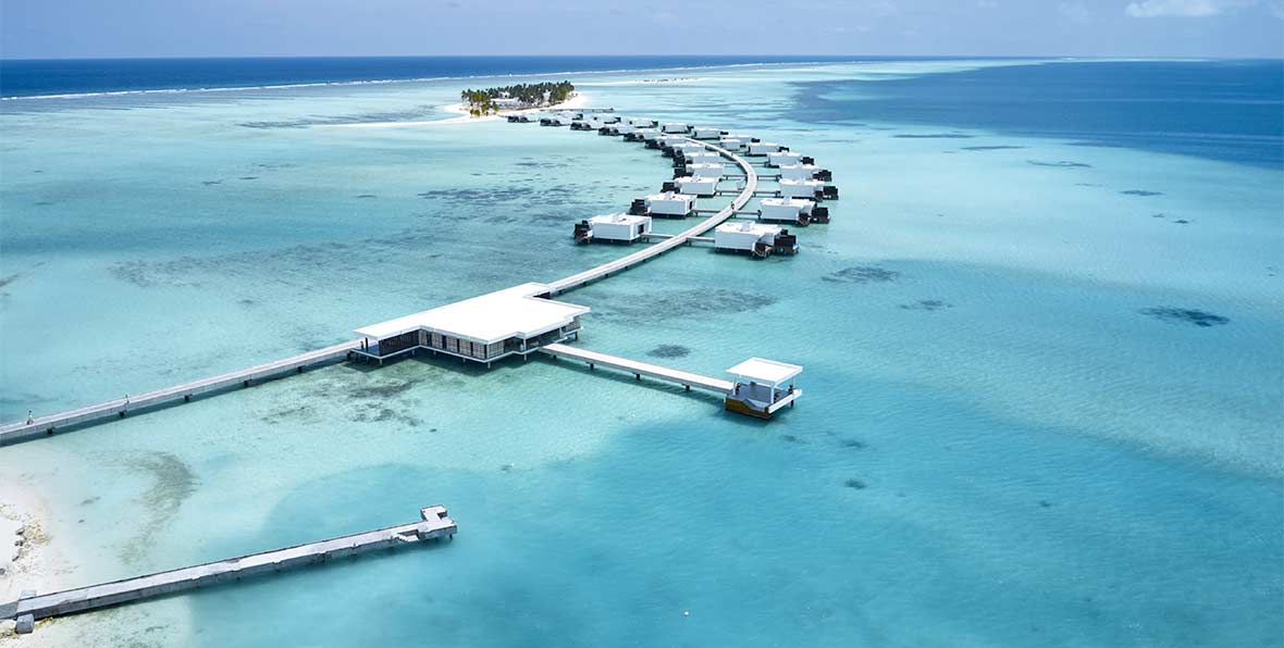 el muelle de llegada a Riu Palace Maldives