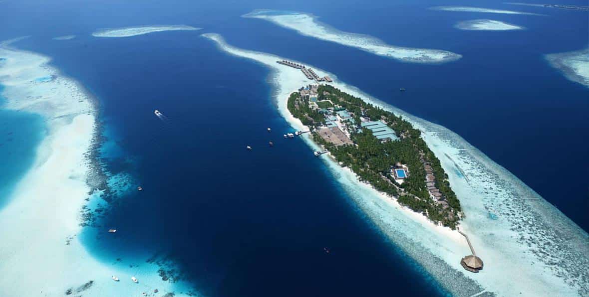 Foto aerea del Vilamendhoo Island Resort